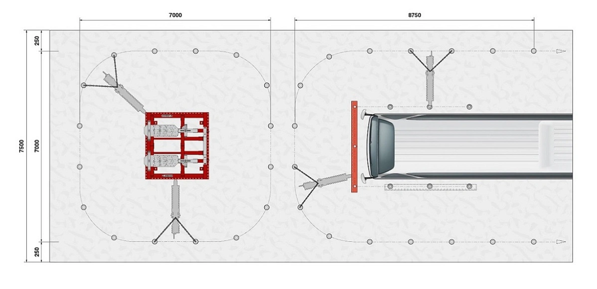 Комплект для правки кабин, автобусов - вытягивание (высокий), 4070 мм Правка кабин Гэллакс